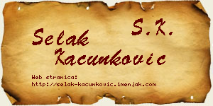 Selak Kačunković vizit kartica